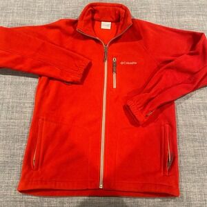 Columbia Fleece Jacket Full Zip Red Interchange System Warm Layer Size S